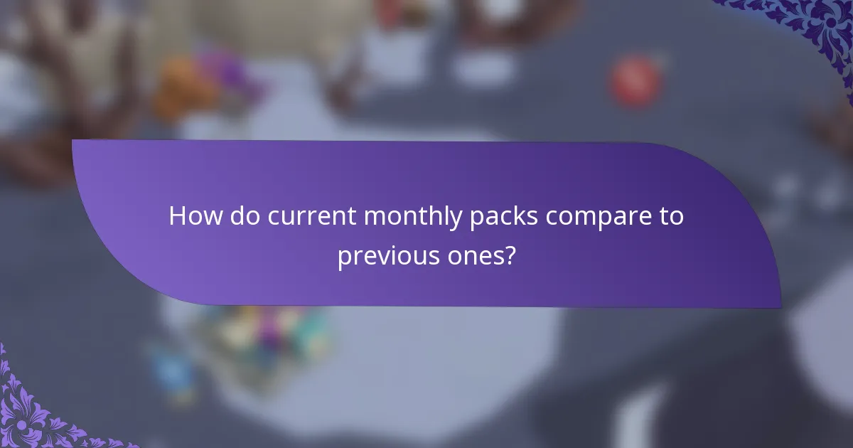 How do current monthly packs compare to previous ones?