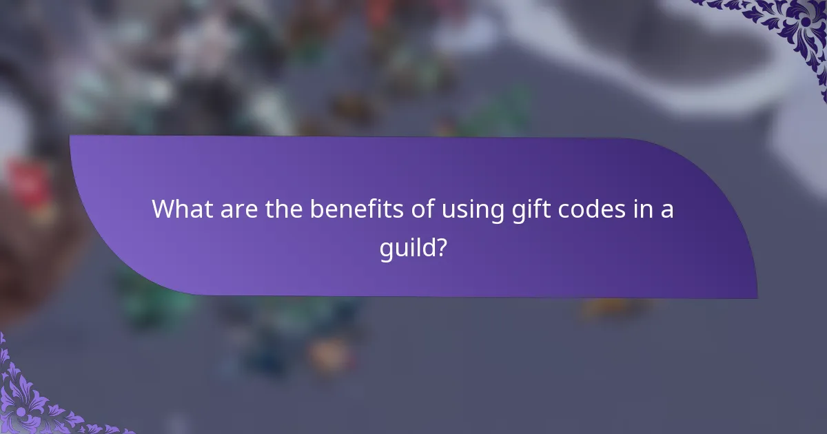 What are the benefits of using gift codes in a guild?