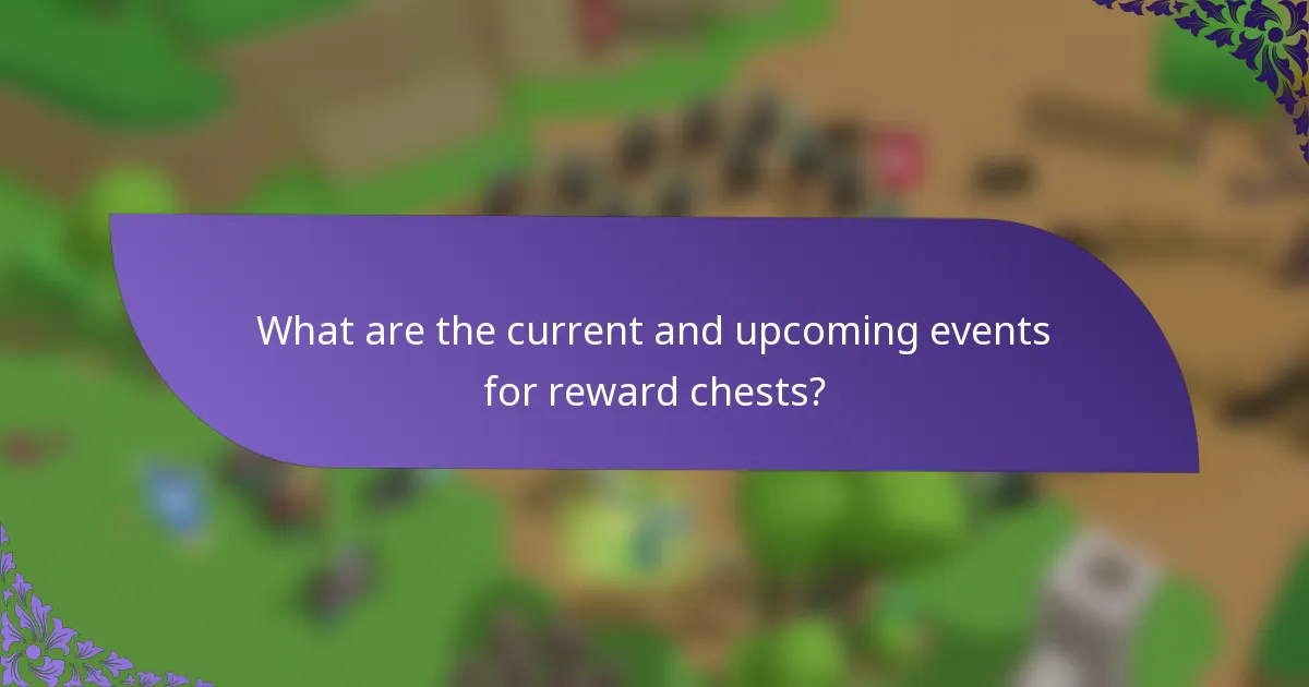 What are the current and upcoming events for reward chests?