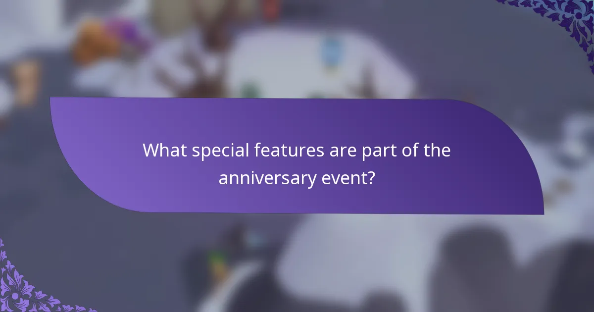 What special features are part of the anniversary event?